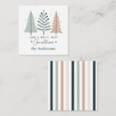 Boho Pine Tree Holly Jolly Weihnachtsfeier Mitteilungskarte (Vorne/Hinten)