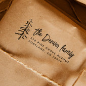 Boho Pine Tree Rücksendeadresse Briefmarke Permastempel