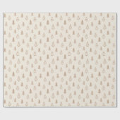 Boho Pine Trees Neutral Winter Minimalist Forest Geschenkpapier (Flach)