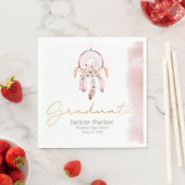 Boho Pink Abschlussfeier Jahrgang Serviette (Beispiel)