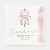 Boho Pink Abschlussfeier Jahrgang Serviette (Vorderseite)