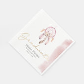 Boho Pink Abschlussfeier Jahrgang Serviette (Ecke)