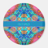 Boho Pink Abstrakte Personalisierte Inspirivity Ma Magnet (Vorne)