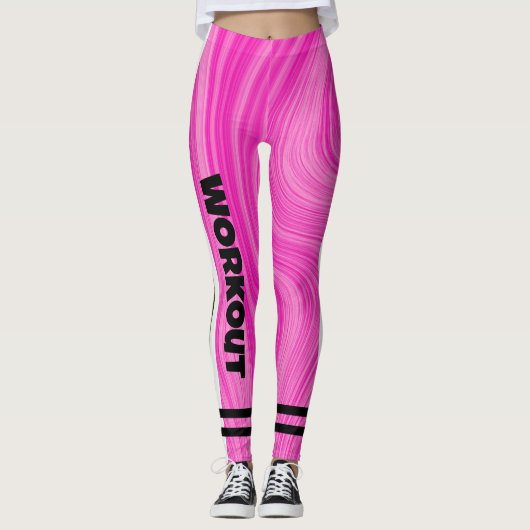 Boho pink Agate Marmor l Workout Niedlich Pink Leggings (Vorderseite)