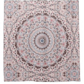 Boho Pink and Blue Mandala Pattern Duschvorhang (Vorderseite)