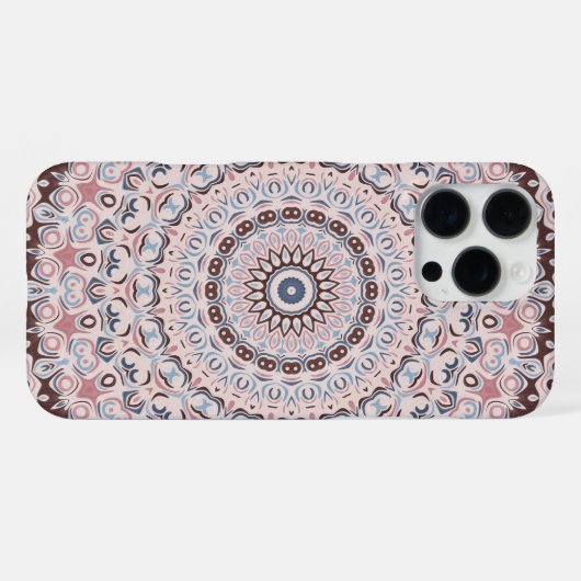 Boho Pink and Blue Mandala Pattern iPhone Hülle (Rückseite (Horizontal))