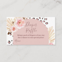 Boho Pink Animals Jungle Diaper Raffle
