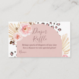 Boho Pink Animals Jungle Diaper Raffle Begleitkarte