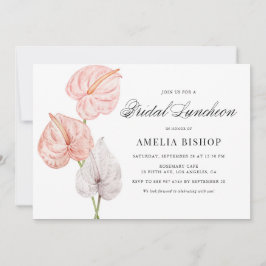 Boho Pink Anthuriums Tropical Bridal Luncheon Einladung