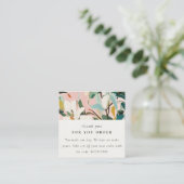 Boho Pink Aquamarin gestrichen Floral Vielen Dank Quadratische Visitenkarte (Stehend Vorderseite)