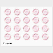 Boho Pink Aquarell Bläsernschmetterling Baby Dusch Runder Aufkleber (Blatt)