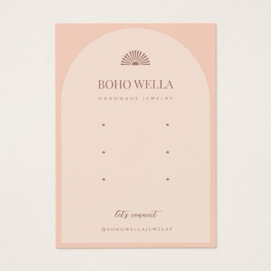 Boho Pink Arch Earring Display Card mit Logo (Vorderseite)