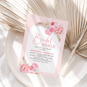 Boho Pink Arch Floral Brautparty Einladung
