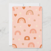 Boho Pink Baby Dusche Einladung (Rückseite)