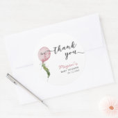 Boho Pink Balloon Garland Baby Showvorteil Runder Aufkleber (Umschlag)