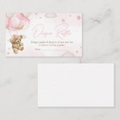 Boho Pink Bären Ballon Babydusche Windelwanne Raff Begleitkarte (Vorne/Hinten)