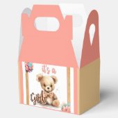 Boho Pink Bear Baby Dusche Geschenkschachtel (Geöffnet)
