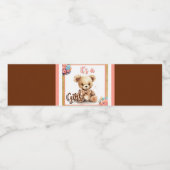 Boho Pink Bear Baby Dusche Wasserflaschenetikett (Einzelnes Label)