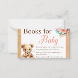 Boho Pink Bear Babydusche Bücher für Baby Mitteilungskarte