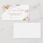 Boho Pink Bear Babydusche Windelwanne Raffel Begleitkarte (Vorne/Hinten)