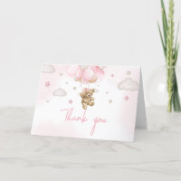 Boho Pink Bear Balloon Babydusche