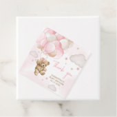 Boho Pink Bear Balloon Babydusche Geschenkanhänger (Beispiel)