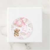 Boho Pink Bear Balloon Babydusche Geschenkanhänger (Beispiel)
