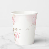 Boho Pink Bear Balloon Babydusche Pappbecher (Links)
