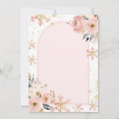 Boho Pink Beary First Winter Birthday Einladung (Rückseite)