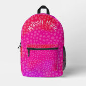 Boho Pink Bedruckter Rucksack (Vorderseite)