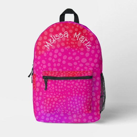 Boho Pink Bedruckter Rucksack (Vorderseite)