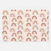 Boho Pink Beige Rainbow Wrapping Paper Sheets Geschenkpapier Set (Vorderseite 3)