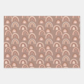 Boho Pink Beige Rainbow Wrapping Paper Sheets Geschenkpapier Set (Vorderseite)