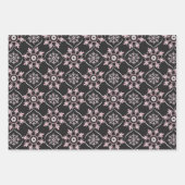 Boho Pink & Black Mandala Geschenkpapier Set (Vorderseite 2)
