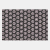 Boho Pink & Black Mandala Geschenkpapier Set (Vorderseite)