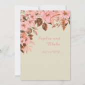 Boho Pink Bläserner Herbst Bamboo Hochzeit Einladung (Rückseite)