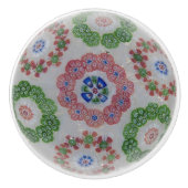 Boho Pink Blue Blume Motif Viktorianisch Keramikknauf (Vorderseite)