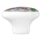 Boho Pink Blue Blume Motif Viktorianisch Keramikknauf (Seitenansicht)