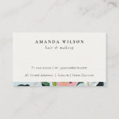 Boho Pink Blue Green Painted Floral Loyality Visitenkarte (Rückseite)