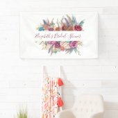 Boho Pink Blue Lila Floral Brautparty Banner (Insitu)