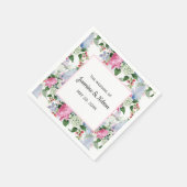 BOHO PINK BLUE LILAC PERSONALISIERT WEDD SERVIETTE (Ecke)