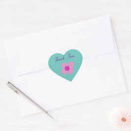 Boho Pink Blume Heart Party Sticker