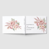 Boho Pink Blume Pampas Grass Wedding Gästebuch (Voll)