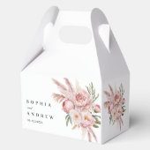 Boho Pink Blume Pampas Grass Wedding Geschenkschachtel (Vorderseite)