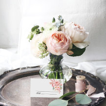 Boho Pink Blume Pampas Grass Wedding Platzkarte