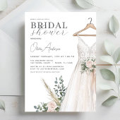 Boho Pink Blume und Grünes Brautparty Einladung