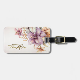 Boho Pink Blume Wasserfarben Elegant Stilvoll Gepäckanhänger