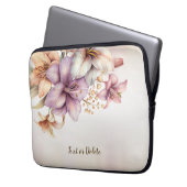 Boho Pink Blume Wasserfarben Elegant Stilvoll Laptopschutzhülle (Vorderseite Links)