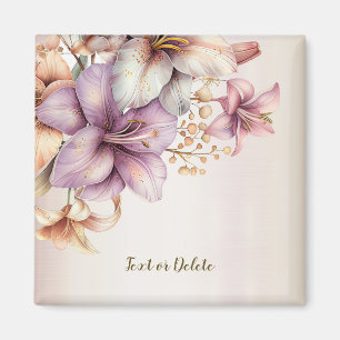Boho Pink Blume Wasserfarben Elegant Stilvoll Magnet