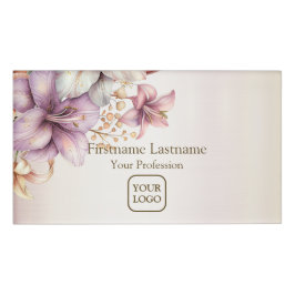 Boho Pink Blume Wasserfarben Elegant Stilvoll Namenschild